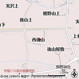 宮城県仙台市泉区実沢西後山1周辺の地図