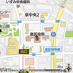 仙台市役所　水道局泉区役所東庁舎北料金センター周辺の地図