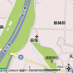宮城県仙台市泉区野村萩塚周辺の地図