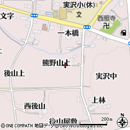 宮城県仙台市泉区実沢熊野山上周辺の地図