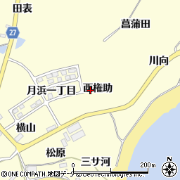 宮城県東松島市宮戸西権助周辺の地図