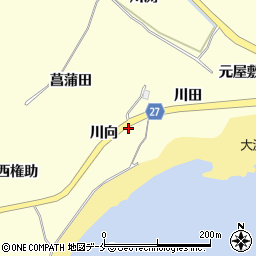 宮城県東松島市宮戸（川向）周辺の地図