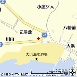 宮城県東松島市宮戸元屋敷周辺の地図
