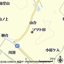 宮城県東松島市宮戸ソツト田周辺の地図