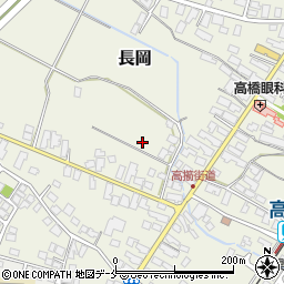 山形県天童市長岡周辺の地図