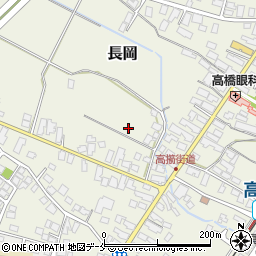 山形県天童市長岡周辺の地図