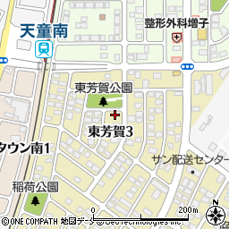 山形県天童市東芳賀3丁目周辺の地図