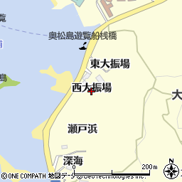 宮城県東松島市宮戸西大振場周辺の地図