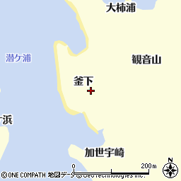 宮城県東松島市宮戸（釜下）周辺の地図