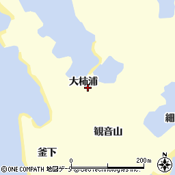 宮城県東松島市宮戸大柿浦周辺の地図