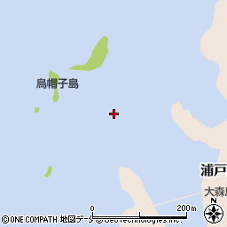 烏帽子列島周辺の地図