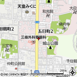 山形県天童市五日町周辺の地図