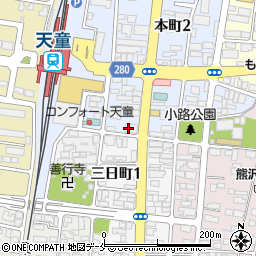 株式会社きらやか銀行　天童中央支店周辺の地図