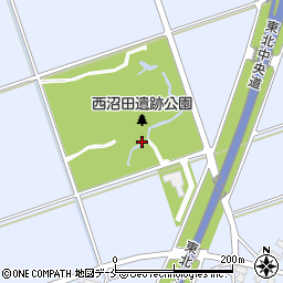 天童市西沼田遺跡公園周辺の地図