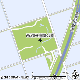 天童市西沼田遺跡公園周辺の地図