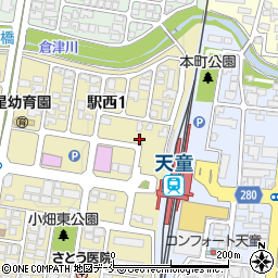 ニッポンレンタカー天童駅西口営業所周辺の地図