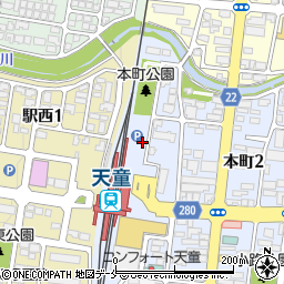 天童駅東駐車場周辺の地図