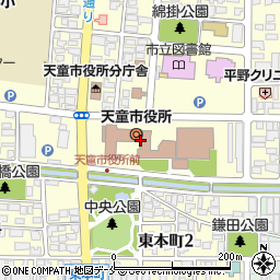 山形県天童市周辺の地図