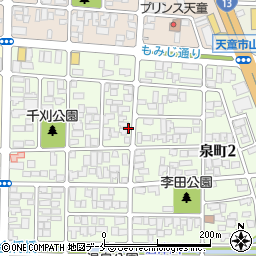 山形県天童市泉町周辺の地図