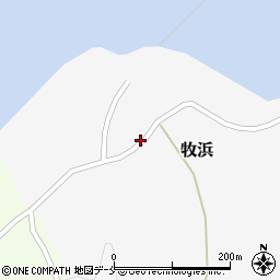 宮城県石巻市牧浜竹浜道周辺の地図