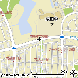 成田中学校前周辺の地図