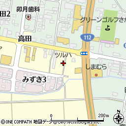 ツルハドラッグ寒河江東店周辺の地図