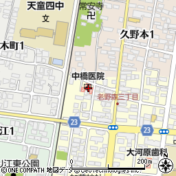 中橋医院周辺の地図