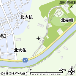 宮城県東松島市野蒜北赤崎周辺の地図