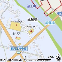 ツルハドラッグ寒河江中郷店周辺の地図
