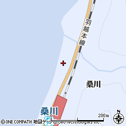 桑川海水浴場周辺の地図