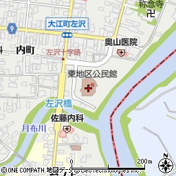 大江町東地区公民館周辺の地図