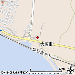宮城県東松島市大塚東周辺の地図