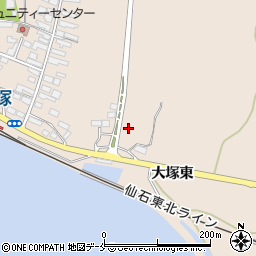 宮城県東松島市大塚周辺の地図
