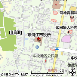 寒河江市役所周辺の地図