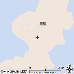陸前江ノ島のウミネコおよびウトウ繁殖地周辺の地図