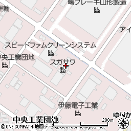 山形県寒河江市中央工業団地160-1周辺の地図