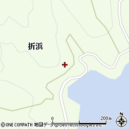 宮城県石巻市折浜周辺の地図