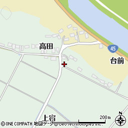 宮城県東松島市浅井（高田）周辺の地図
