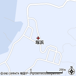 宮城県女川町（牡鹿郡）塚浜（塚浜）周辺の地図