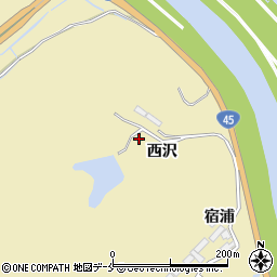 宮城県東松島市川下（西沢）周辺の地図