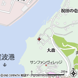 宮城県石巻市渡波大森周辺の地図