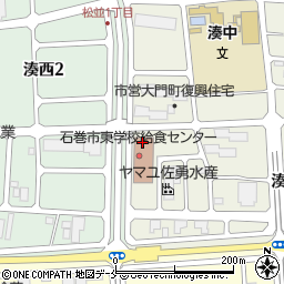 石巻市役所　東学校給食センター周辺の地図