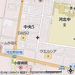 山形県西村山郡河北町谷地中央５丁目7-4周辺の地図