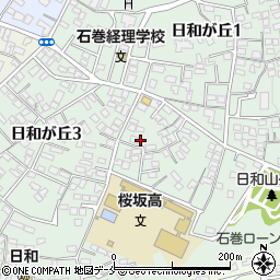 宮城県石巻市日和が丘周辺の地図