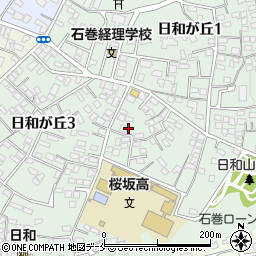 宮城県石巻市日和が丘周辺の地図
