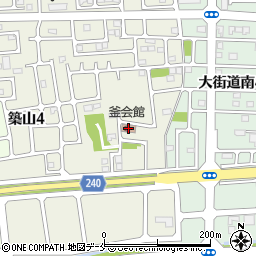 石巻市学習等供用施設釜会館周辺の地図