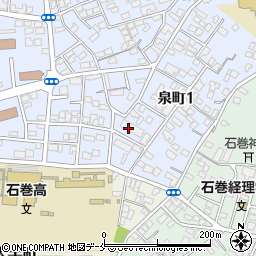 七十七銀行日和荘周辺の地図