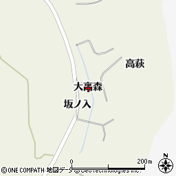 宮城県東松島市西福田大高森周辺の地図