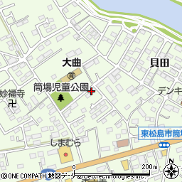 宮城県東松島市大曲筒場周辺の地図