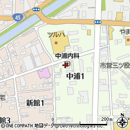 中浦内科医院周辺の地図